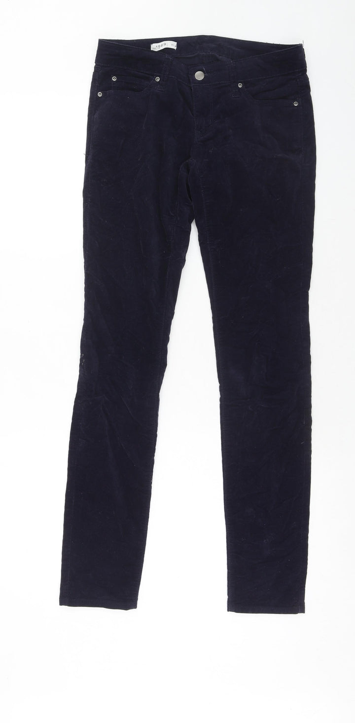 Gap Womens Blue Cotton Trousers Size 24 in Regular Zip
