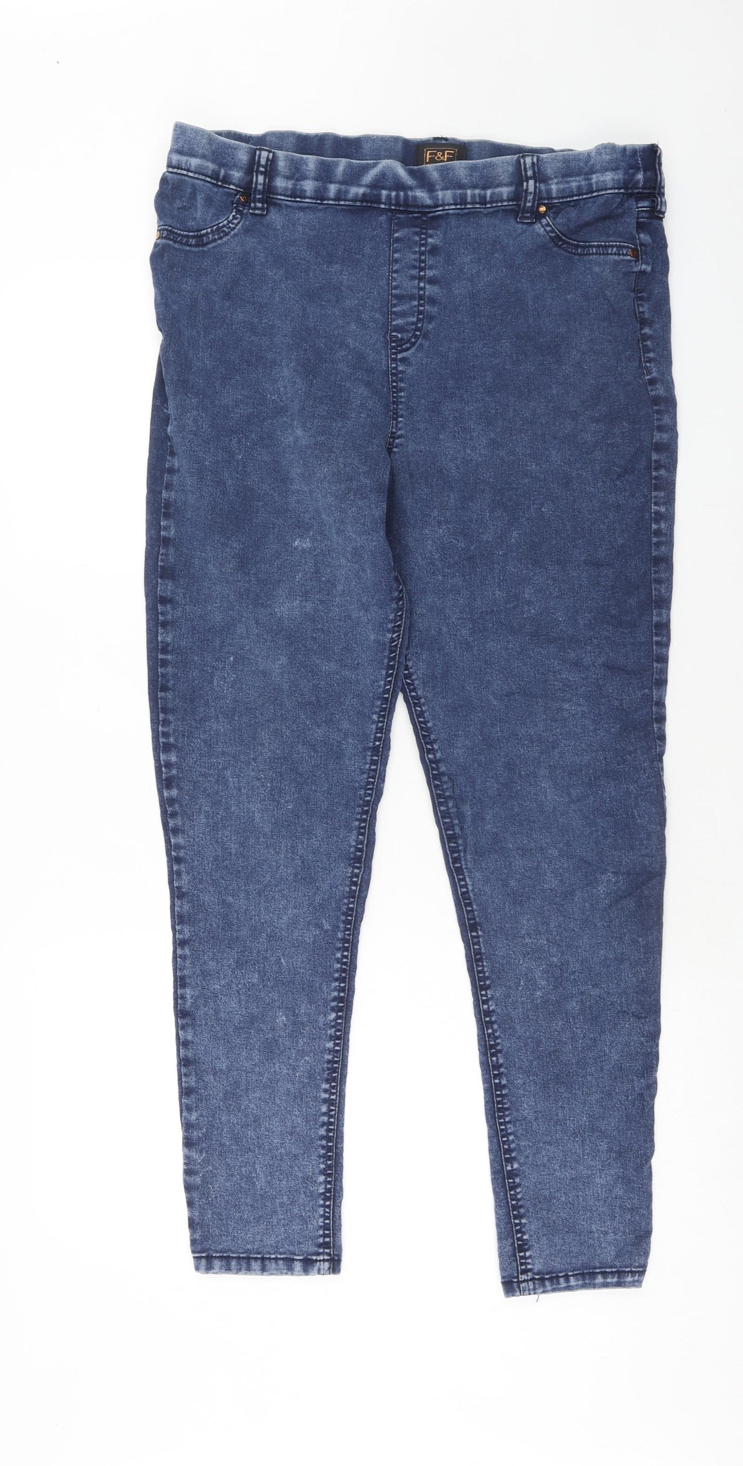 F&F Womens Black Cotton Jegging Jeans Size 20 Regular