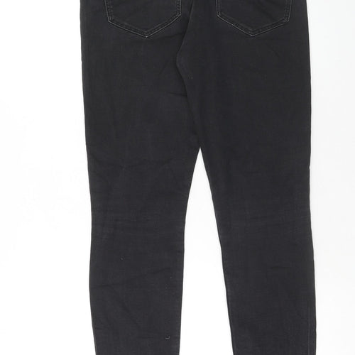 H&M Womens Black Cotton Straight Jeans Size 28 in Regular Button