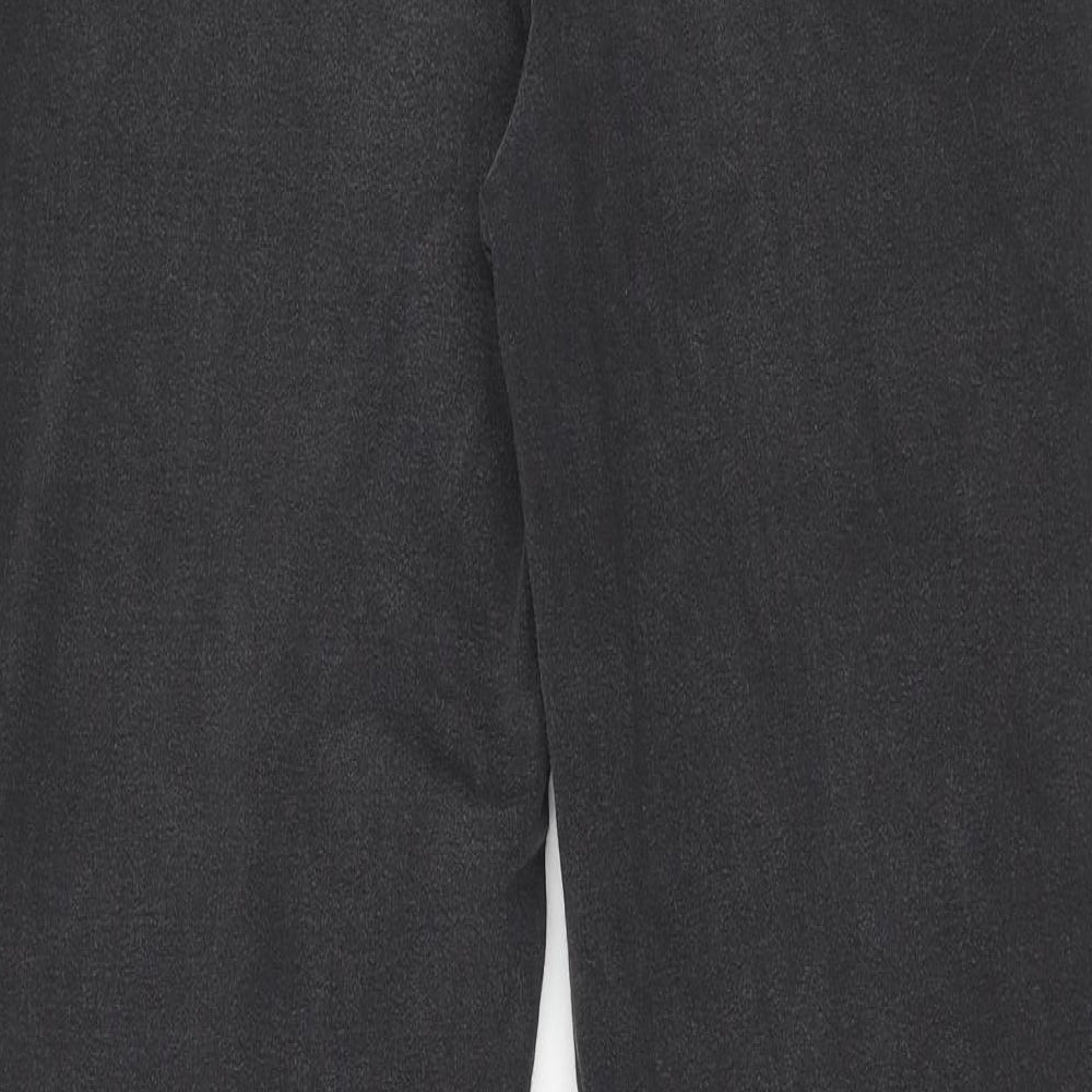 Marks and Spencer Womens Grey Cotton Straight Jeans Size 14 Regular Zip