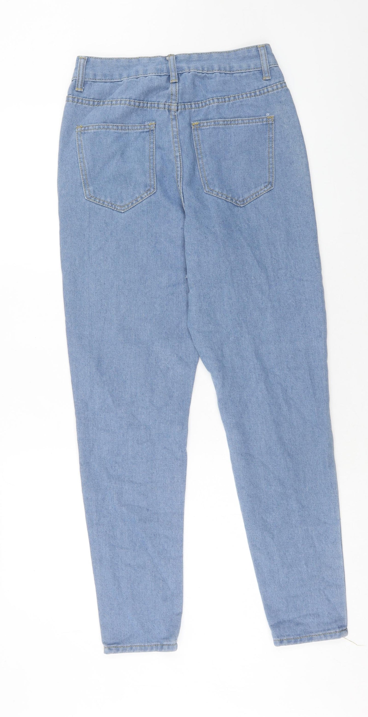 Boohoo Womens Blue Cotton Skinny Jeans Size 8 Regular Zip