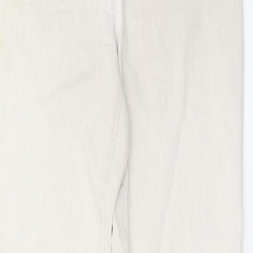 Gerry Weber Womens Beige Cotton Straight Jeans Size 12 Regular Zip