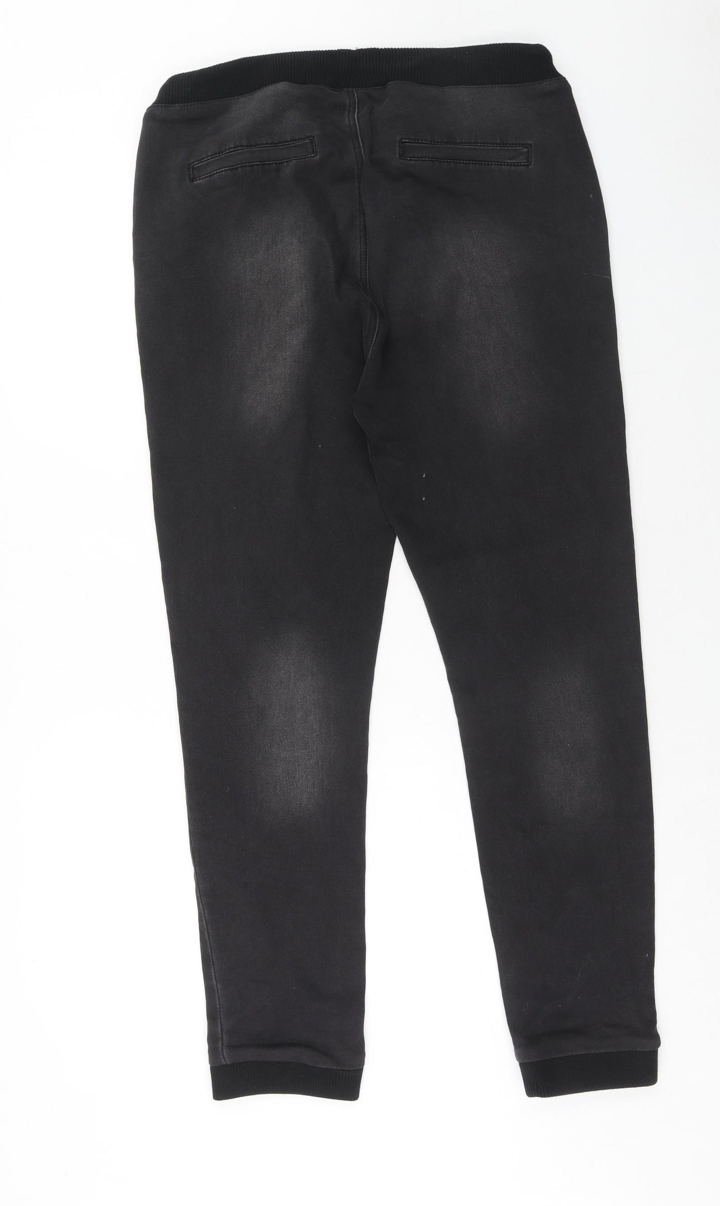 NEXT Boys Black Cotton Straight Jeans Size 16 Years Regular Drawstring