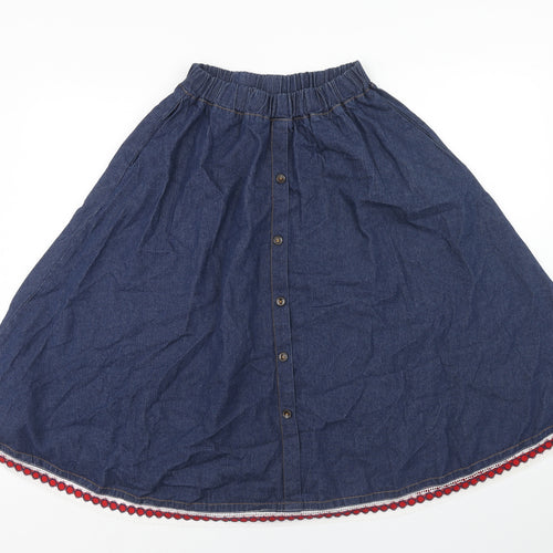 Preworn Womens Blue Cotton Swing Skirt Size L