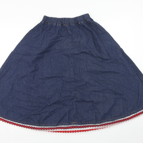 Preworn Womens Blue Cotton Swing Skirt Size L