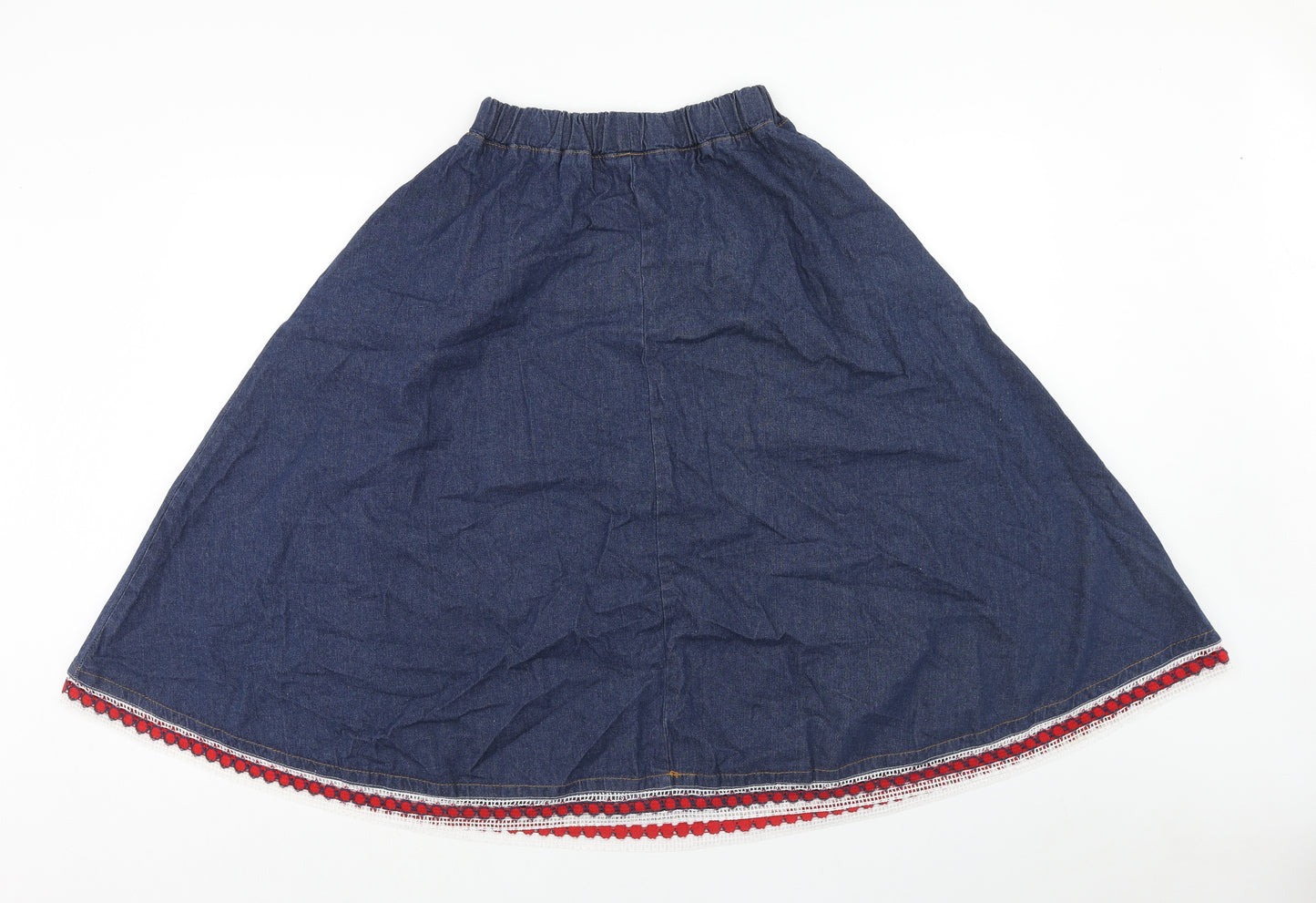 Preworn Womens Blue Cotton Swing Skirt Size L