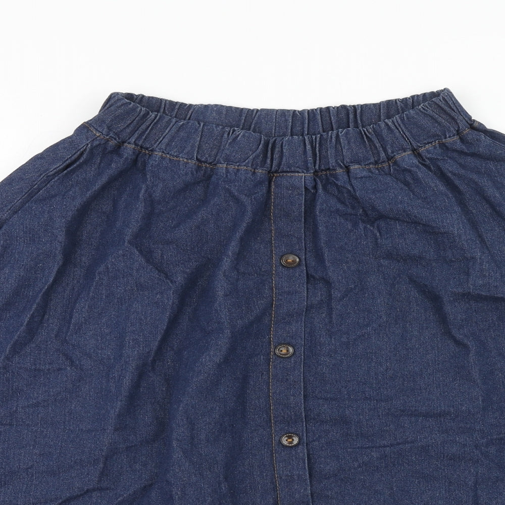 Preworn Womens Blue Cotton Swing Skirt Size L