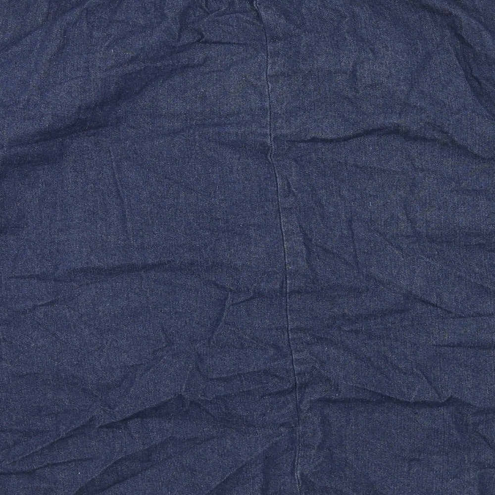 Preworn Womens Blue Cotton Swing Skirt Size L