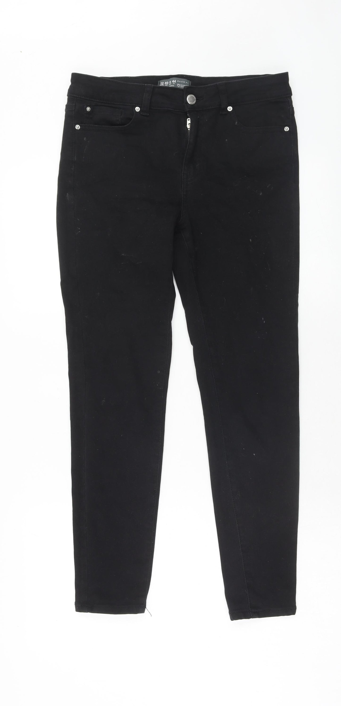 Denim & Co. Womens Black Cotton Skinny Jeans Size 12 L30 in Regular Zip