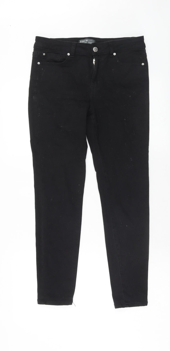 Denim & Co. Womens Black Cotton Skinny Jeans Size 12 L30 in Regular Zip