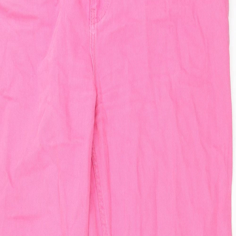 Denim & Co. Womens Pink Cotton Mom Jeans Size 14 Regular Zip