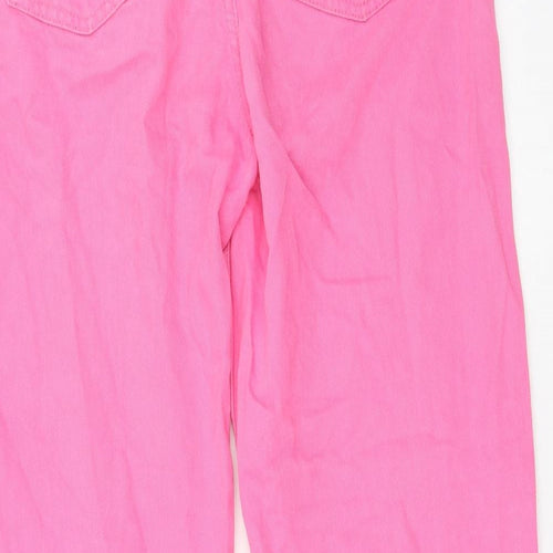 Denim & Co. Womens Pink Cotton Mom Jeans Size 14 Regular Zip