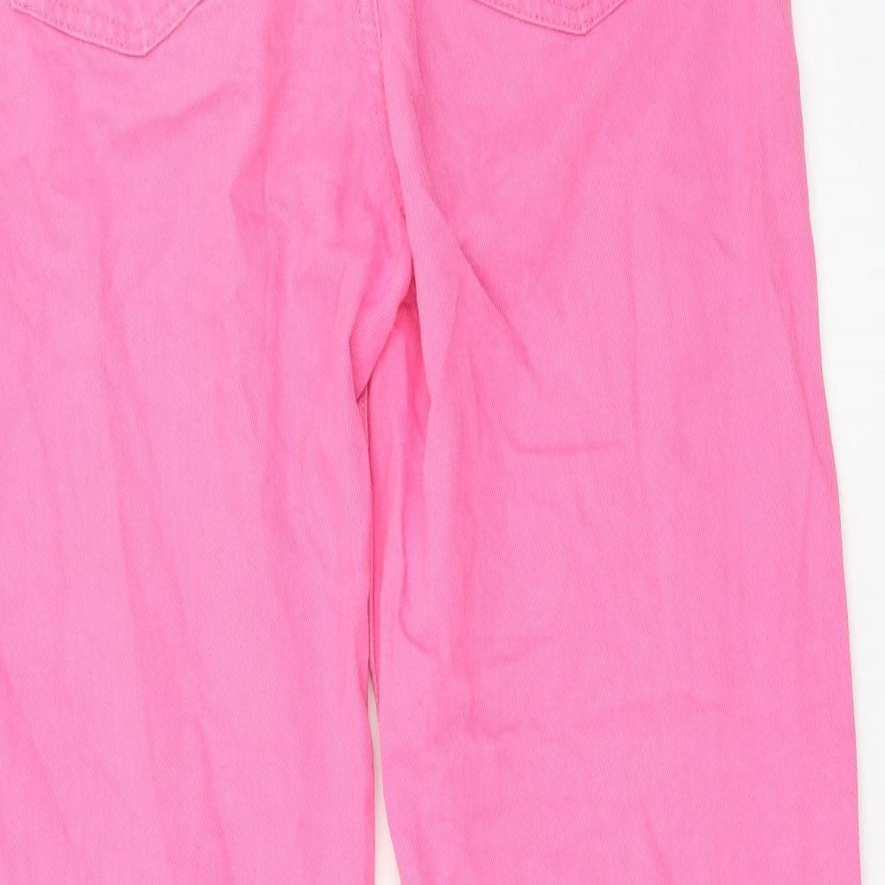 Denim & Co. Womens Pink Cotton Mom Jeans Size 14 Regular Zip