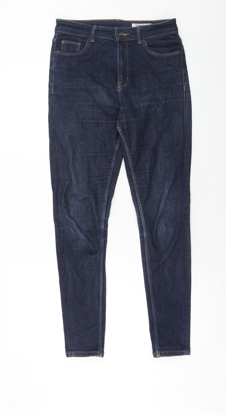 Marks and Spencer Womens Blue Cotton Skinny Jeans Size 10 Regular Zip