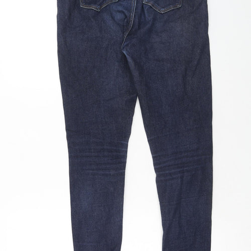Marks and Spencer Womens Blue Cotton Skinny Jeans Size 10 Regular Zip