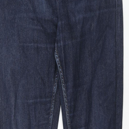 Marks and Spencer Womens Blue Cotton Skinny Jeans Size 10 Regular Zip