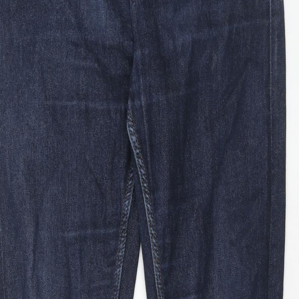 Marks and Spencer Womens Blue Cotton Skinny Jeans Size 10 Regular Zip