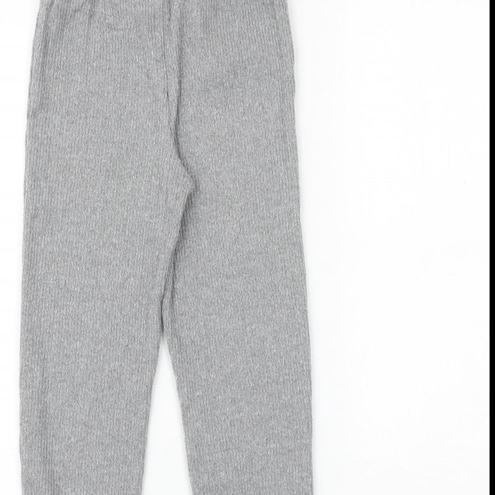 Jeff&co Boys Grey 100% Cotton Jogger Trousers Size 4-5 Years Regular Tie
