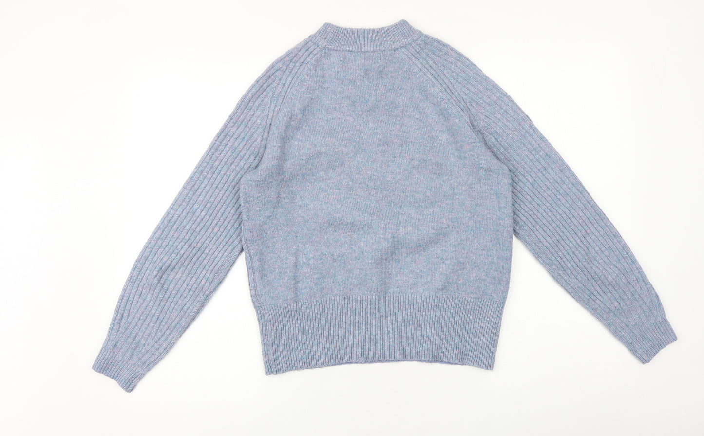 Marks and Spencer Womens Black Mock Neck 100% Merino Wool Pullover Jumper Size XS