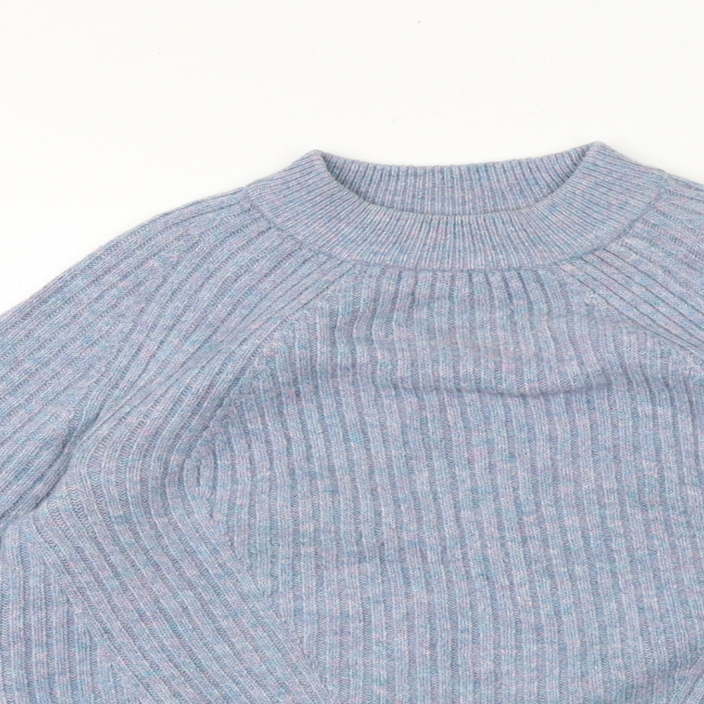 Marks and Spencer Womens Black Mock Neck 100% Merino Wool Pullover Jumper Size XS