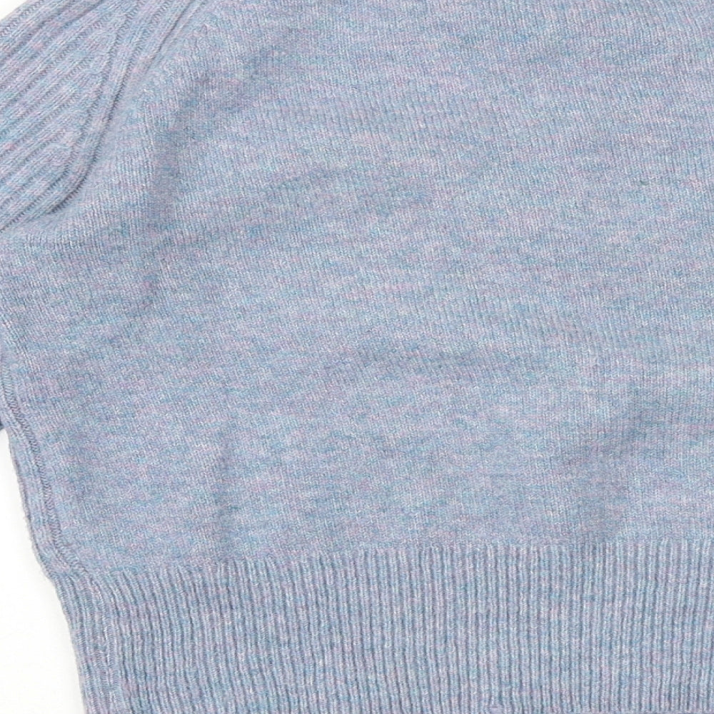 Marks and Spencer Womens Black Mock Neck 100% Merino Wool Pullover Jumper Size XS