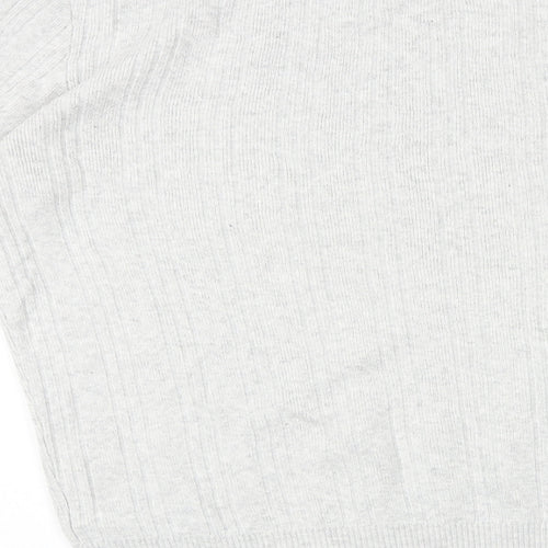 NEXT Womens Grey Mock Neck 100% Cotton Pullover Jumper Size M