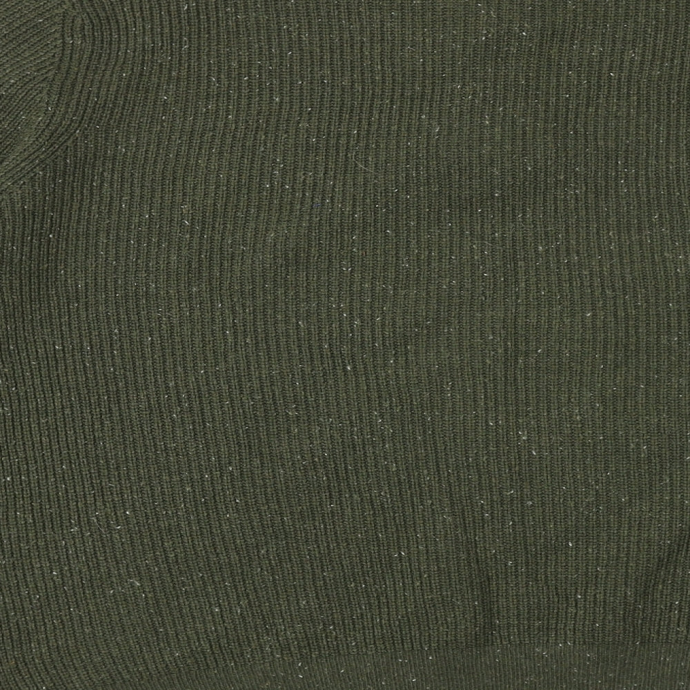 George Mens Green High Neck Acrylic Pullover Jumper Size XL Long Sleeve