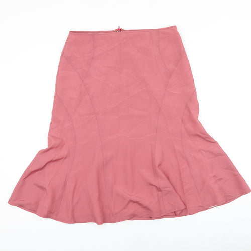 Preworn Womens Pink Polyester Trumpet Skirt Size 12 Zip