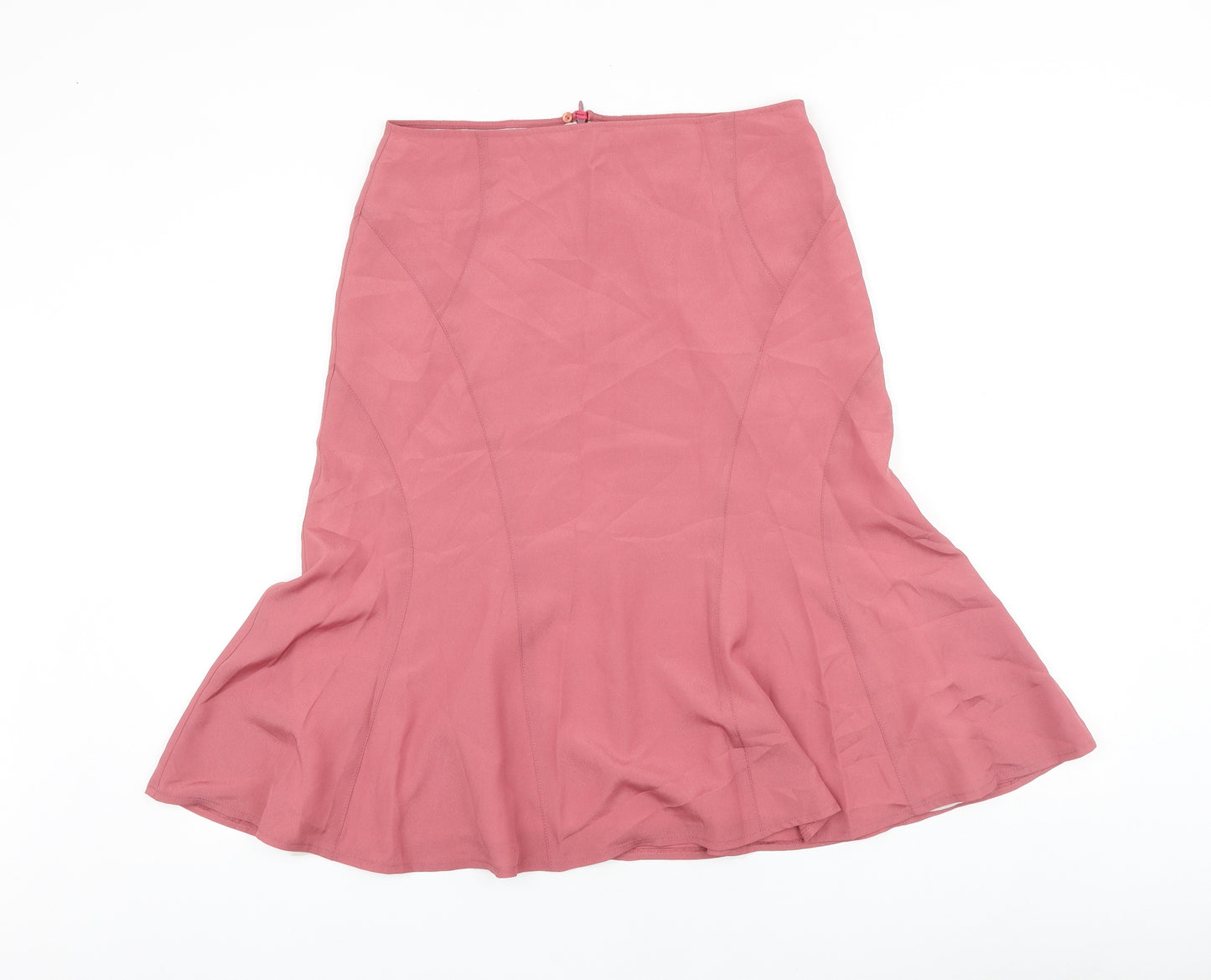 Preworn Womens Pink Polyester Trumpet Skirt Size 12 Zip