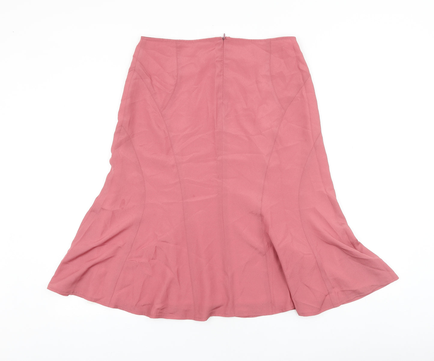 Preworn Womens Pink Polyester Trumpet Skirt Size 12 Zip
