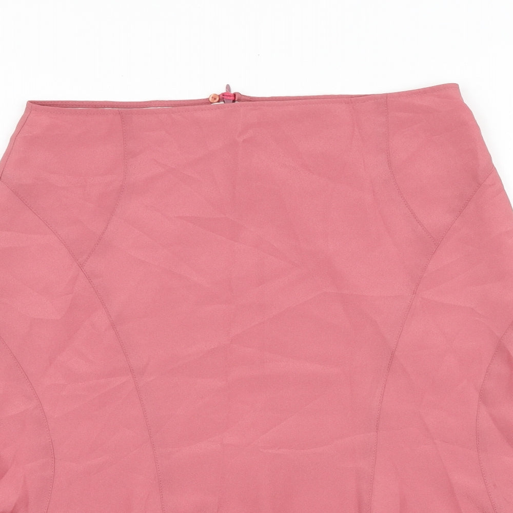 Preworn Womens Pink Polyester Trumpet Skirt Size 12 Zip