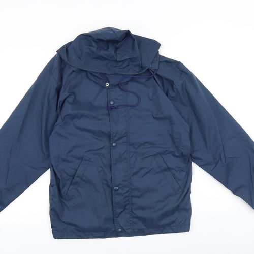 Fruit of the Loom Mens Blue Windbreaker Jacket Size S Zip