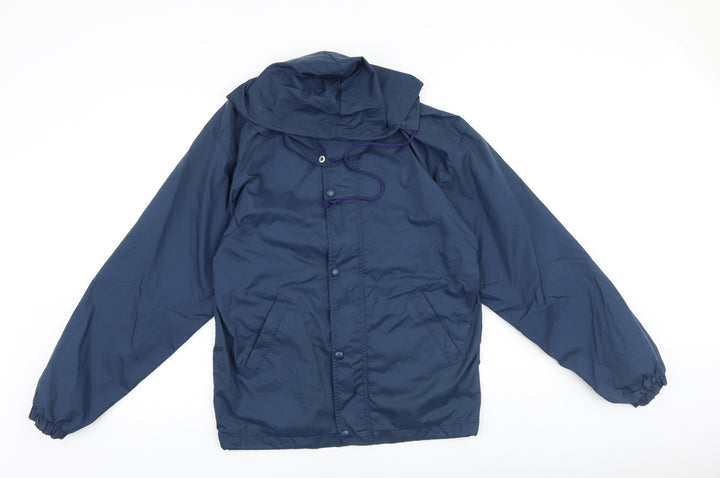 Fruit of the Loom Mens Blue Windbreaker Jacket Size S Zip
