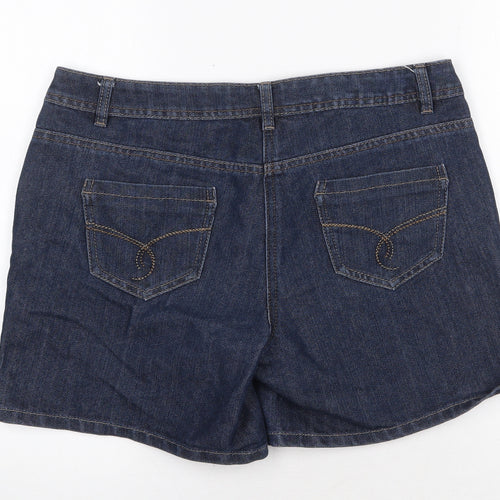 George Womens Blue Cotton Mom Shorts Size 12 Regular Zip