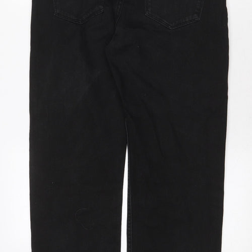 Blue Harbour Mens Black Cotton Straight Jeans Size 34 in Regular Zip