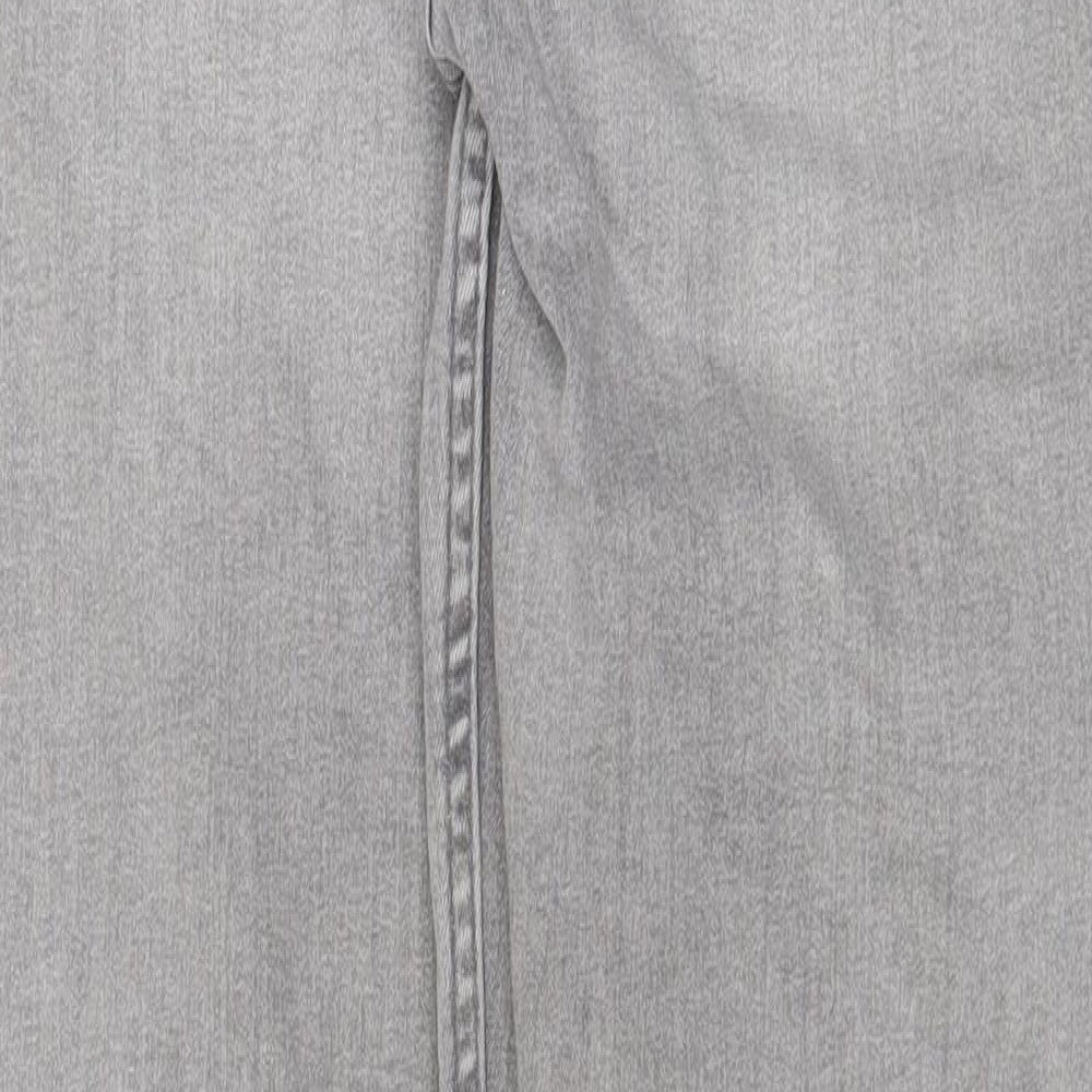 Marks and Spencer Womens Grey Cotton Straight Jeans Size 12 Regular Zip