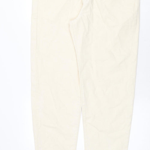 Marks and Spencer Mens Beige Cotton Tapered Jeans Size 24 in Regular Zip