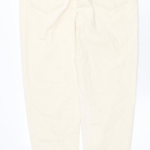Marks and Spencer Mens Beige Cotton Tapered Jeans Size 24 in Regular Zip