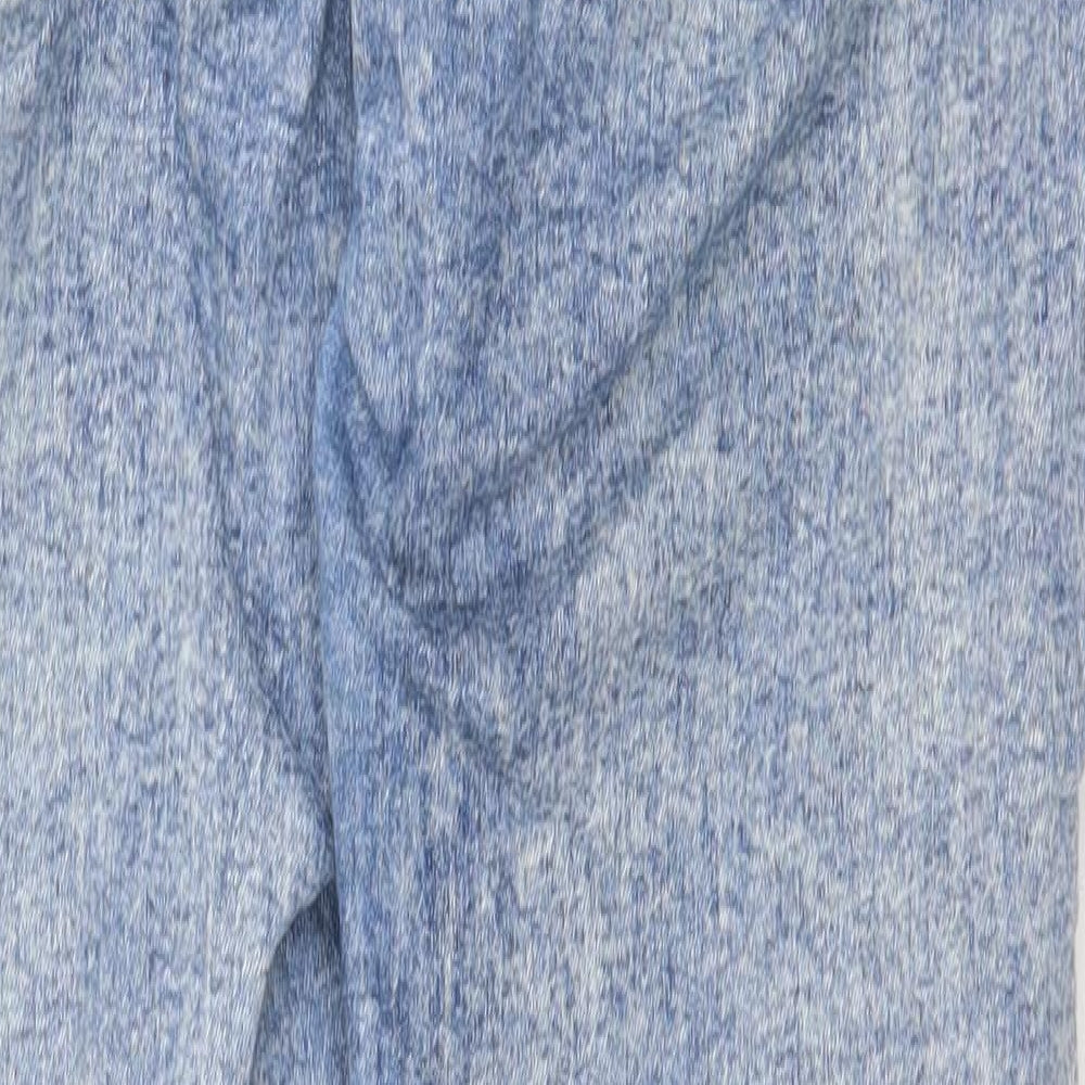 H&M Womens Blue Cotton Skinny Jeans Size 14 Regular Zip