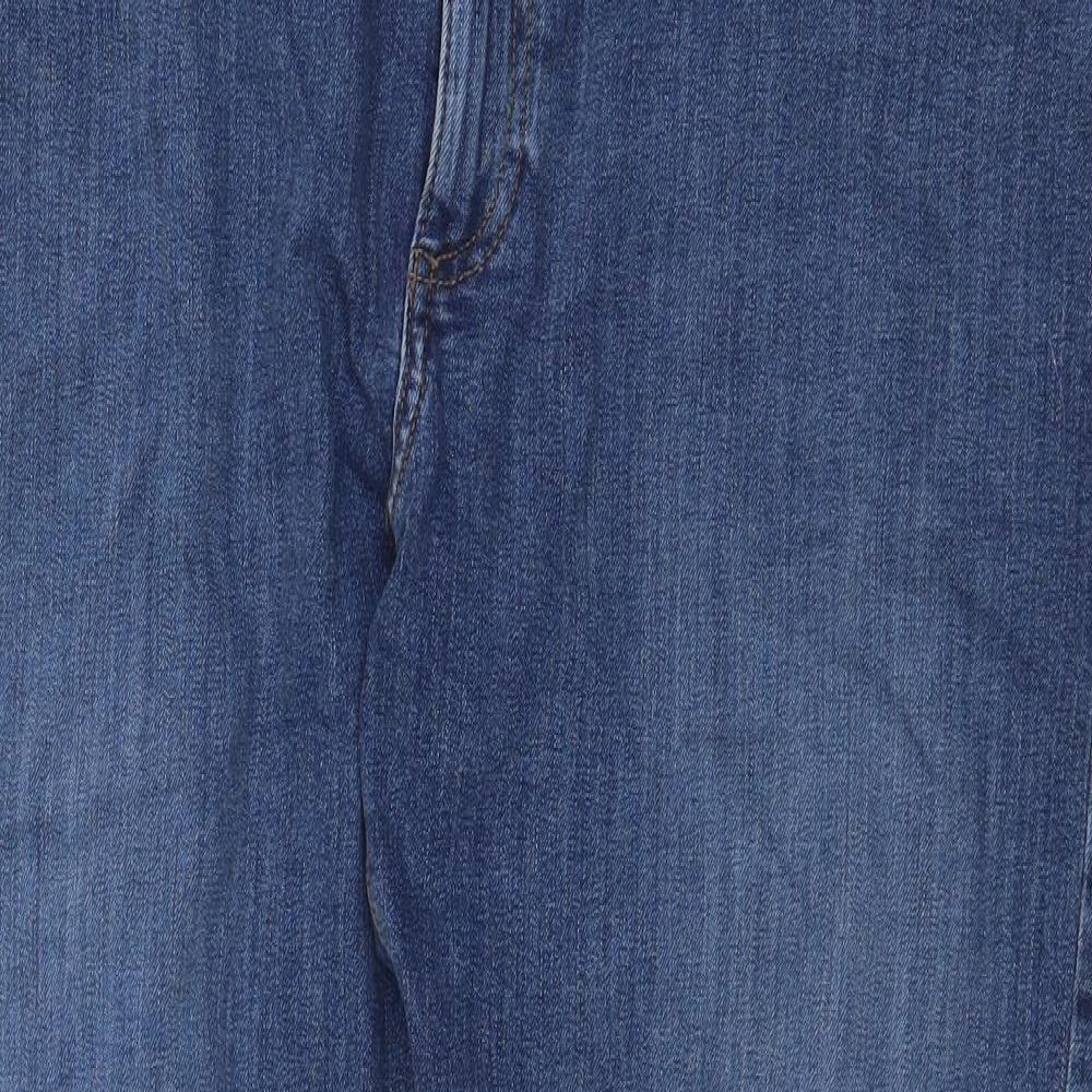Marks and Spencer Mens Blue Cotton Straight Jeans Size 38 in Regular Zip