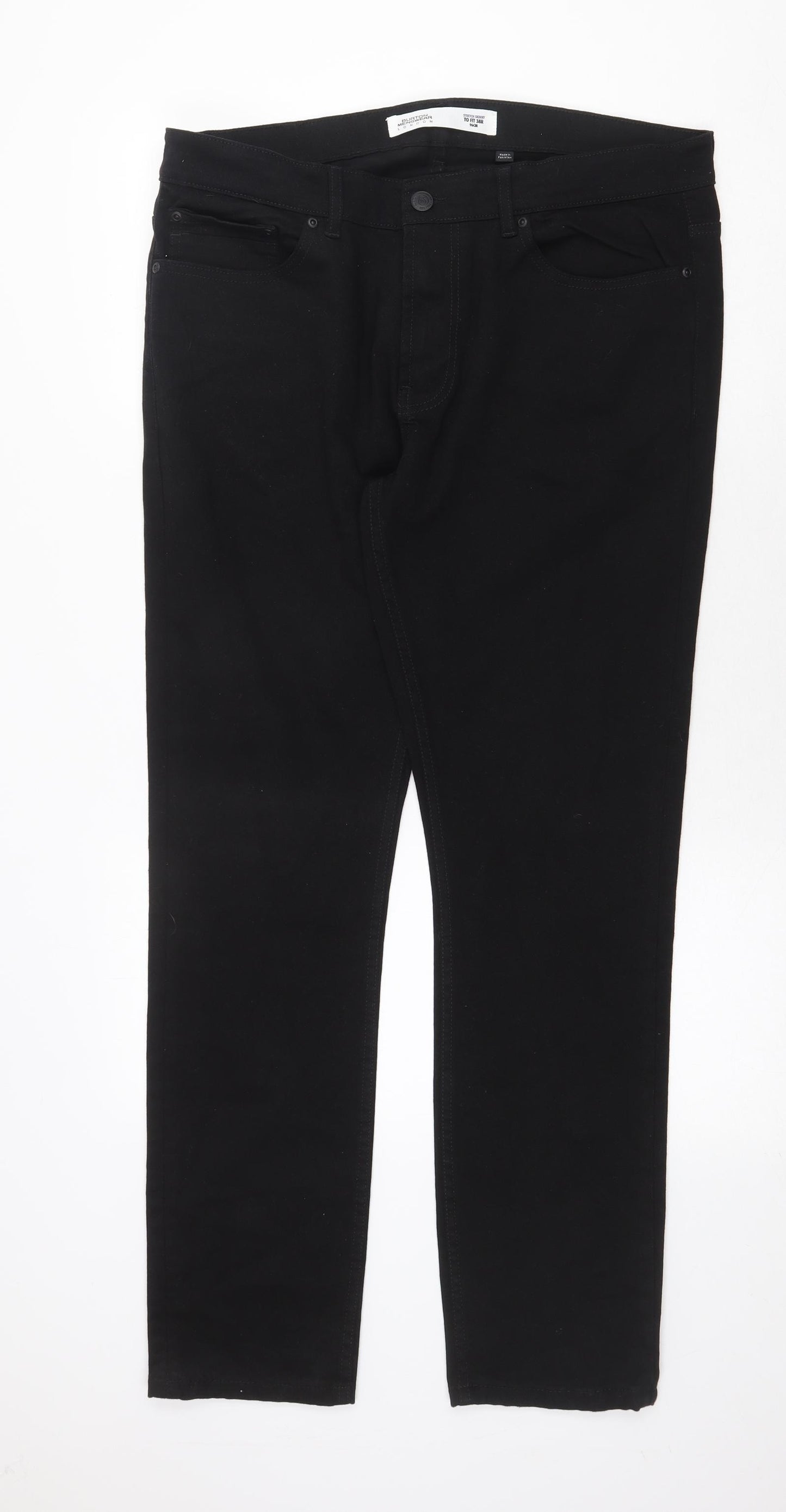 Burton Mens Black Cotton Skinny Jeans Size 38 in Regular Zip