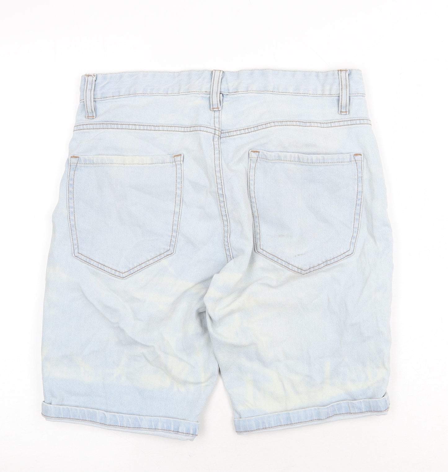 NEXT Mens Blue Cotton Biker Shorts Size 32 in Regular Zip