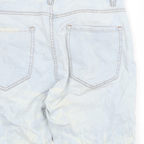 NEXT Mens Blue Cotton Biker Shorts Size 32 in Regular Zip