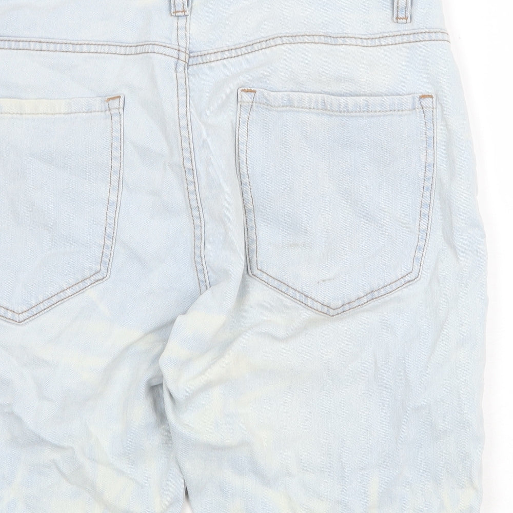 NEXT Mens Blue Cotton Biker Shorts Size 32 in Regular Zip