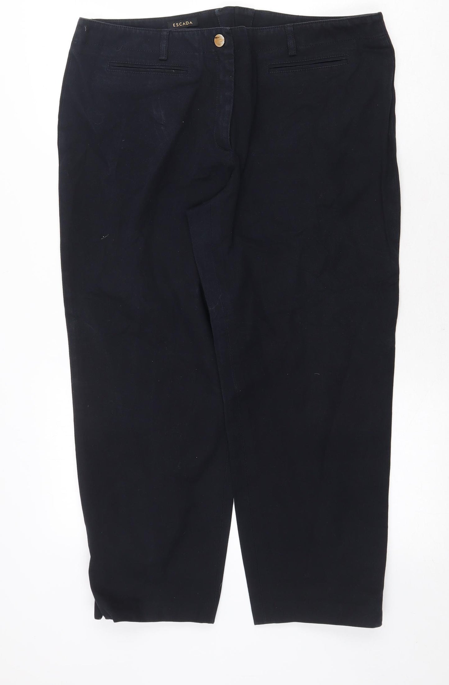 ESCADA Womens Blue Cotton Straight Jeans Size 16 Regular Zip