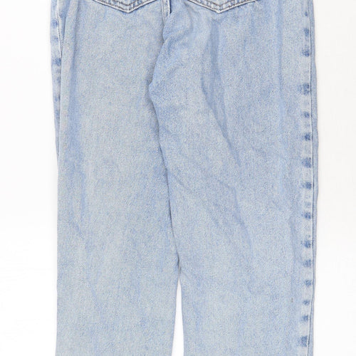 new loo Womens Blue Cotton Straight Jeans Size 4 Regular Zip