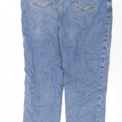 New Look Womens Blue Cotton Straight Jeans Size 12 Regular Zip