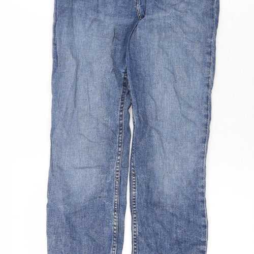 New Look Womens Blue Cotton Straight Jeans Size 6 Regular Zip