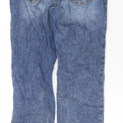 New Look Womens Blue Cotton Straight Jeans Size 6 Regular Zip