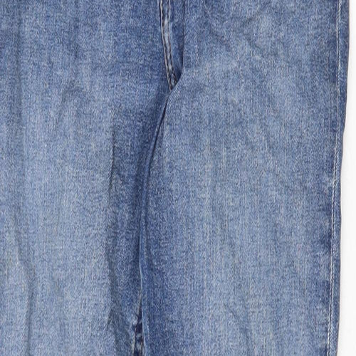 New Look Womens Blue Cotton Straight Jeans Size 6 Regular Zip